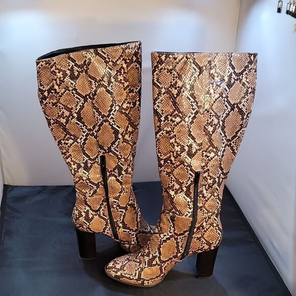A NEW. DAY SNAKE PRINT  KNEE-HIGH WOMEN'S BOOT - Picture 6 of 16